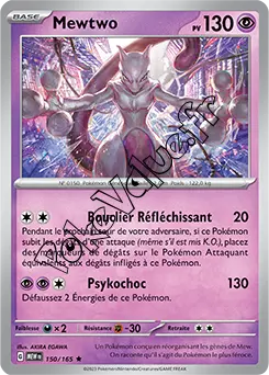 Carte Pokémon Mewtwo  n°150 de la série 151