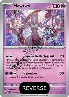 Carte Pokémon Mewtwo  Reverse n°150 de la série 151