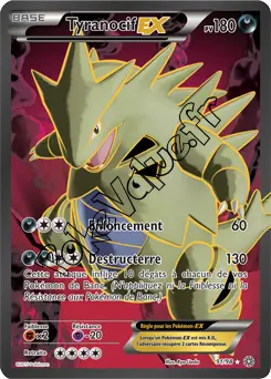 Carte Pokémon Tyranitar EX  n°91 de la série Origines Antiques