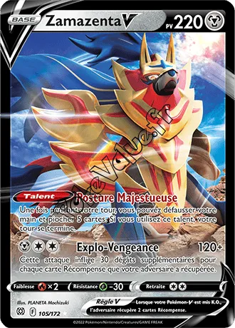 Carte Pokémon Zamazenta V  n°105 de la série Stars Étincelantes