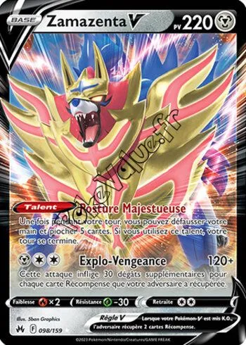 Carte Pokémon Zamazenta V  n°098 de la série Zénith Suprême