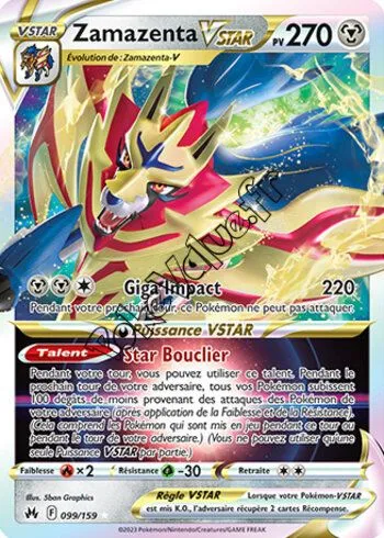 Carte Pokémon Zamazenta VSTAR  n°099 de la série Zénith Suprême