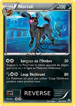 Carte Pokémon Noctali  Reverse n°60 de la série Explorateurs Obscurs
