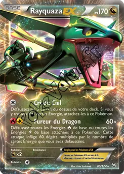 Carte Pokémon Rayquaza EX  n°85 de la série Dragons Exaltés