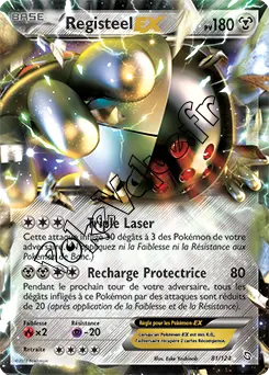 Carte Pokémon Registeel EX  n°81 de la série Dragons Exaltés