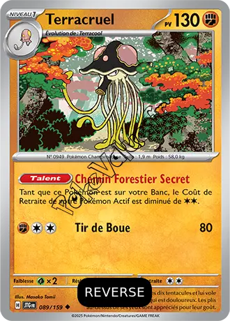 Carte Pokémon Terracruel  Reverse n°089 de la série Aventures Ensemble