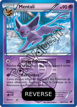 Carte Pokémon Mentali Reverse n°48 de la série Glaciation Plasma