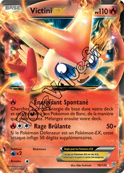 Carte Pokémon Victini EX  n°18 de la série Tempête Plasma