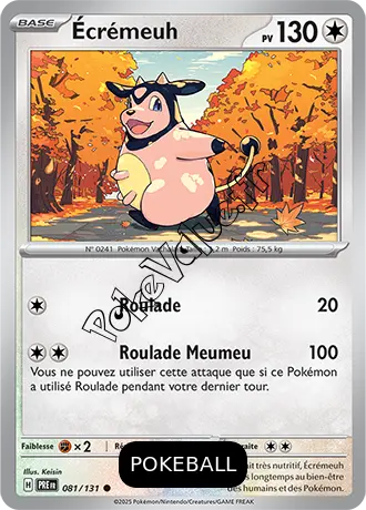 Carte Pokémon Écrêmeuh Pokeball n°081 de la série Évolutions Prismatiques