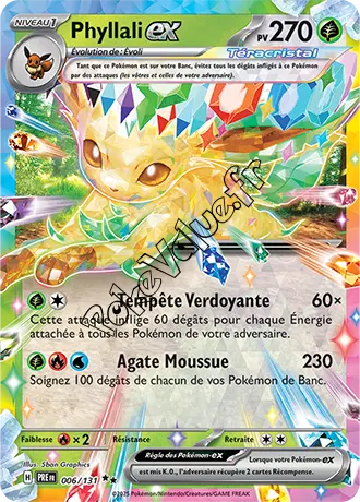 Carte Pokémon Phyllali ex  n°006 de la série Évolutions Prismatiques