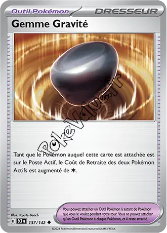 Carte Pokémon Gemme Gravité n°137 de la série Couronne Stellaire