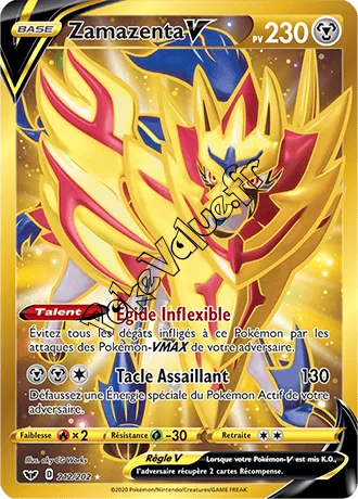 Carte Pokémon Zamazenta V  n°212 de la série Épée et Bouclier