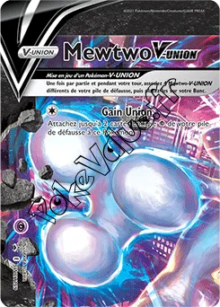 Carte Pokémon Mewtwo V UNION En haut à gauche n°159 de la série Promo SWSH