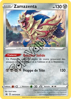 Carte Pokémon Zamazenta  n°034 de la série Promo SWSH